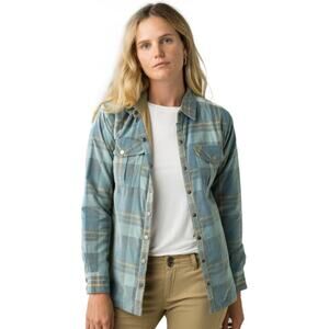 Prana Finnegan Top Plaid  100% Organic Cotton Women's Size XS